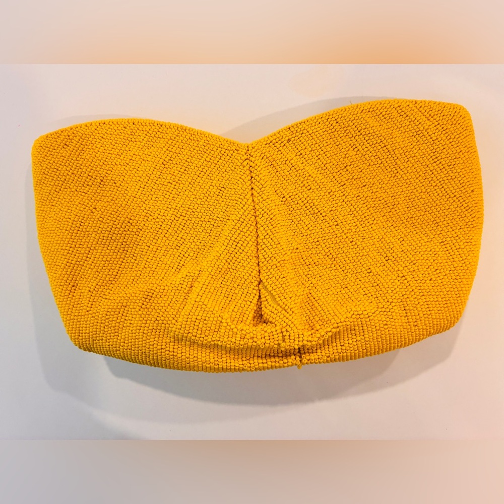 RARE VINTAGE Yellow Beaded Clutch